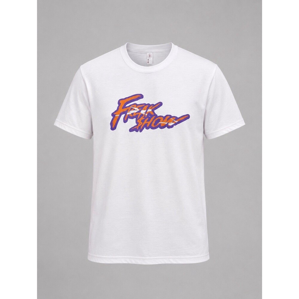 Sublivie Freak Show Logo Graphic Tee White Polyester Crew Neck Shirt Size XL
